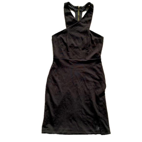 Express Bodycon Crossover Halter Mini Dress - Picture 1 of 11